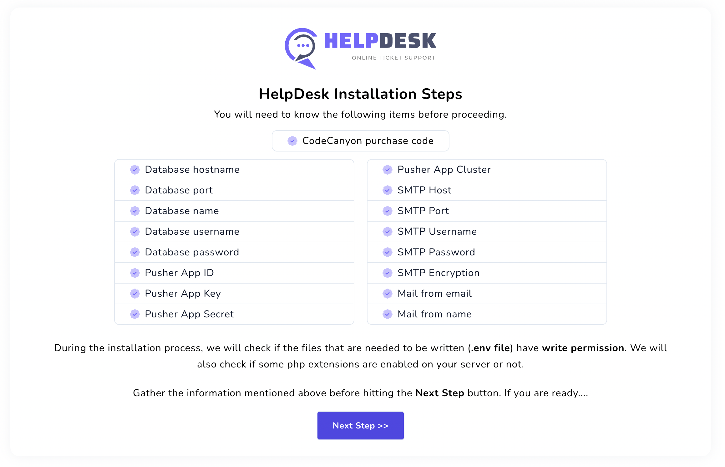 install page pre installation step